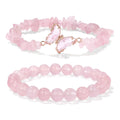 Fashion Hot Rose Quartz Beaded Jewelry Crystal Butterfly Charm Natural Stone Gravel Chip Round Beads Bracelets for Women Men