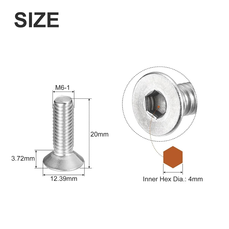 SS304 SS316 316L A2 A4 A70 80 Stainless Steel Din7991 M1.6-m16 Countersunk Head Hexagon Socket Screw Hex Socket Flat Head Screw