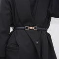 Simple Design PU Leather Ladies Dress Belt Skinny Waist Belts Strap Gold Color Buckle Female Belts for Women