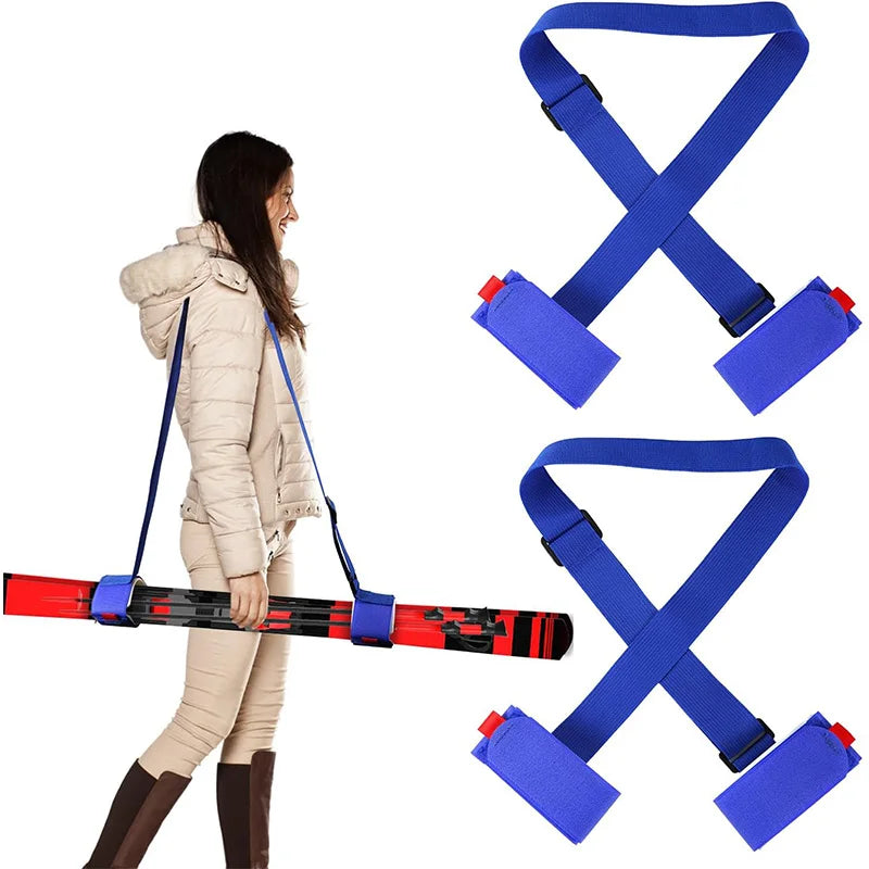 Adjustable Ski Fastener Straps With Protector Pads Ski Wraps Ties Gear Storage for Ski Poles Boards