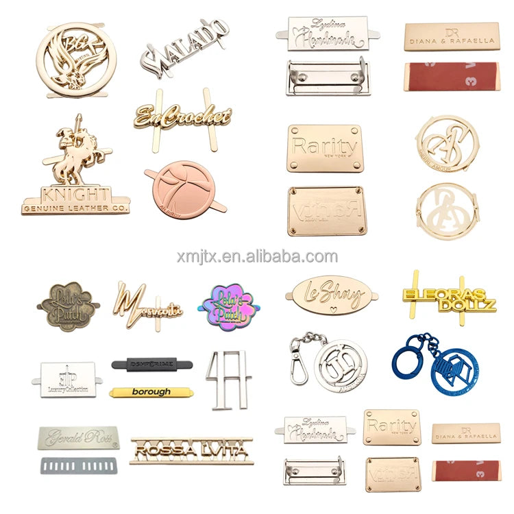 Wholesale Engraved Metal Letter Tags Custom Metal Luggage logo Plate Label for Handbags
