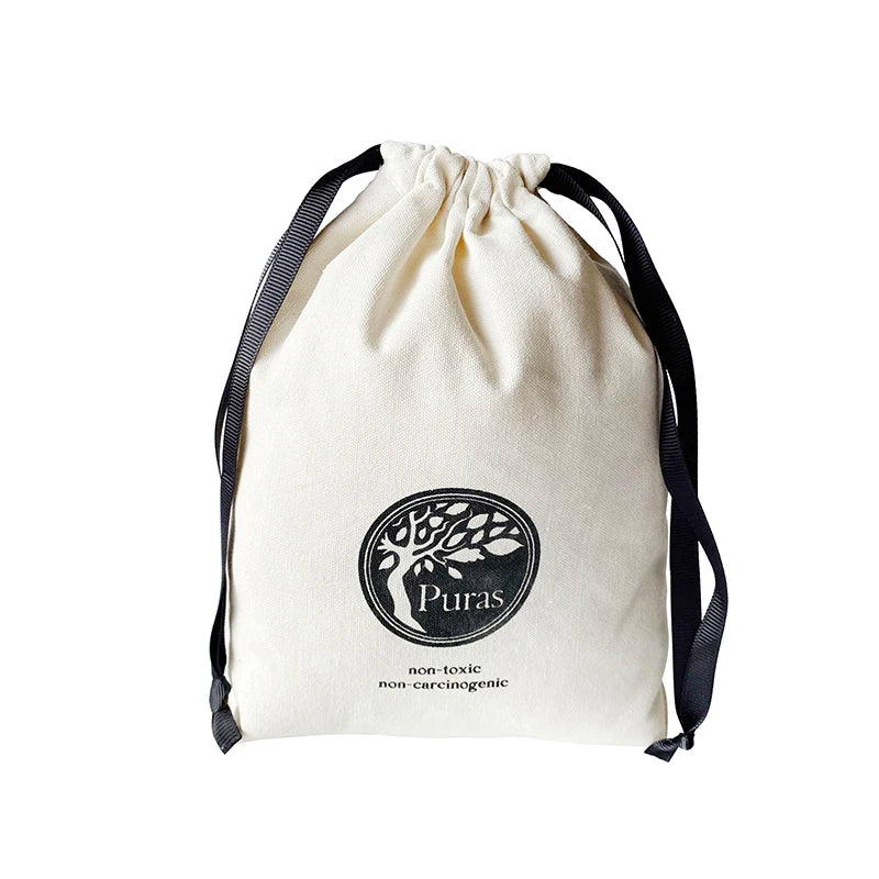 Custom Brand Logo & Sizes Drawstring Canvas Reusable Cosmetics Gift Bags With Gussets and Bottom