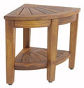 Teak Wood Modern Shower Bench & Bathtub Stool with Storage Rack and Ottoman