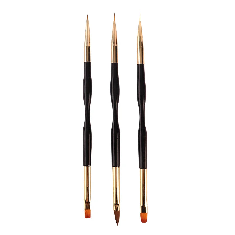 Wholesale Double Head Nail Glue Brush Nail Art Tools Custom logo Acrylic Drawing Pen Supplier
