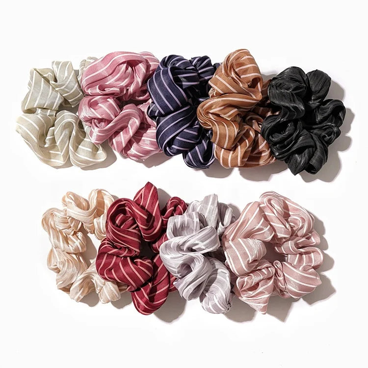 MIO New Twisted Boutique Large Intestine Hair Tie Women's Printed Striped Ponytail Hair Tie