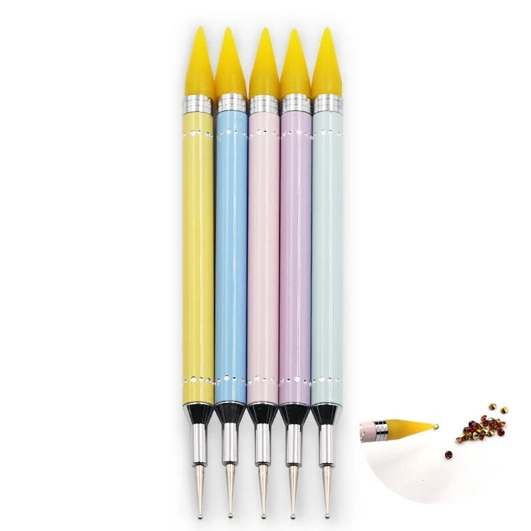 Nail Supplies Professional 2 in 1 Nail Art DIY Double Head Nail Wax Dotting Pen Brush Picker for Salon Use