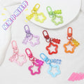 Color Bear Keychains Candy Color Acrylic Pentagram Key Chains with Cute Stars