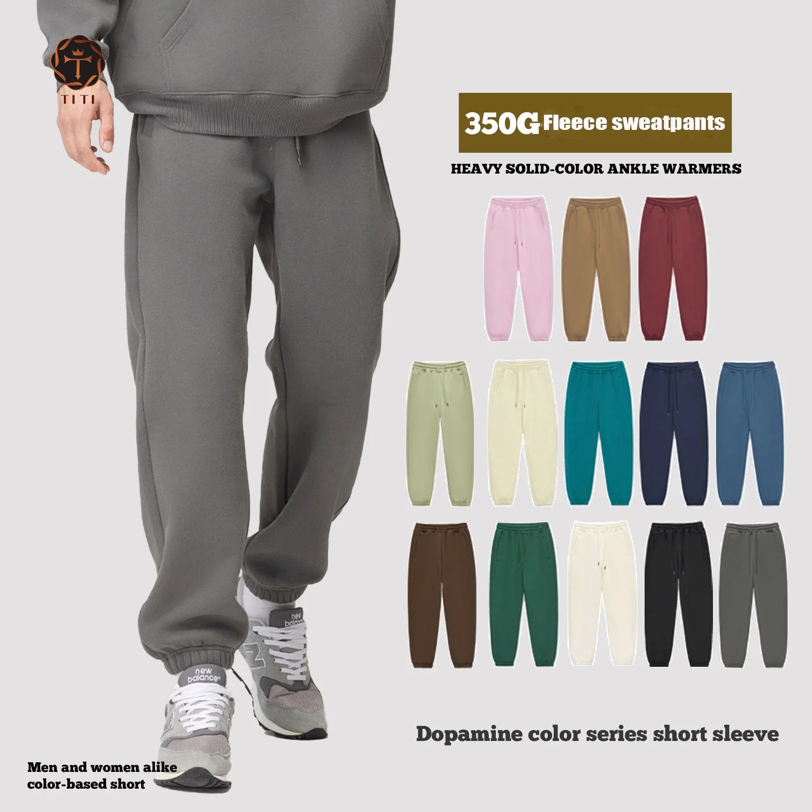 TT High Quality Men's Long Pants Autumn Winter Casual Fleece Sweatpants with Mid Waist Soft Sports Jogger Pants for Men Women