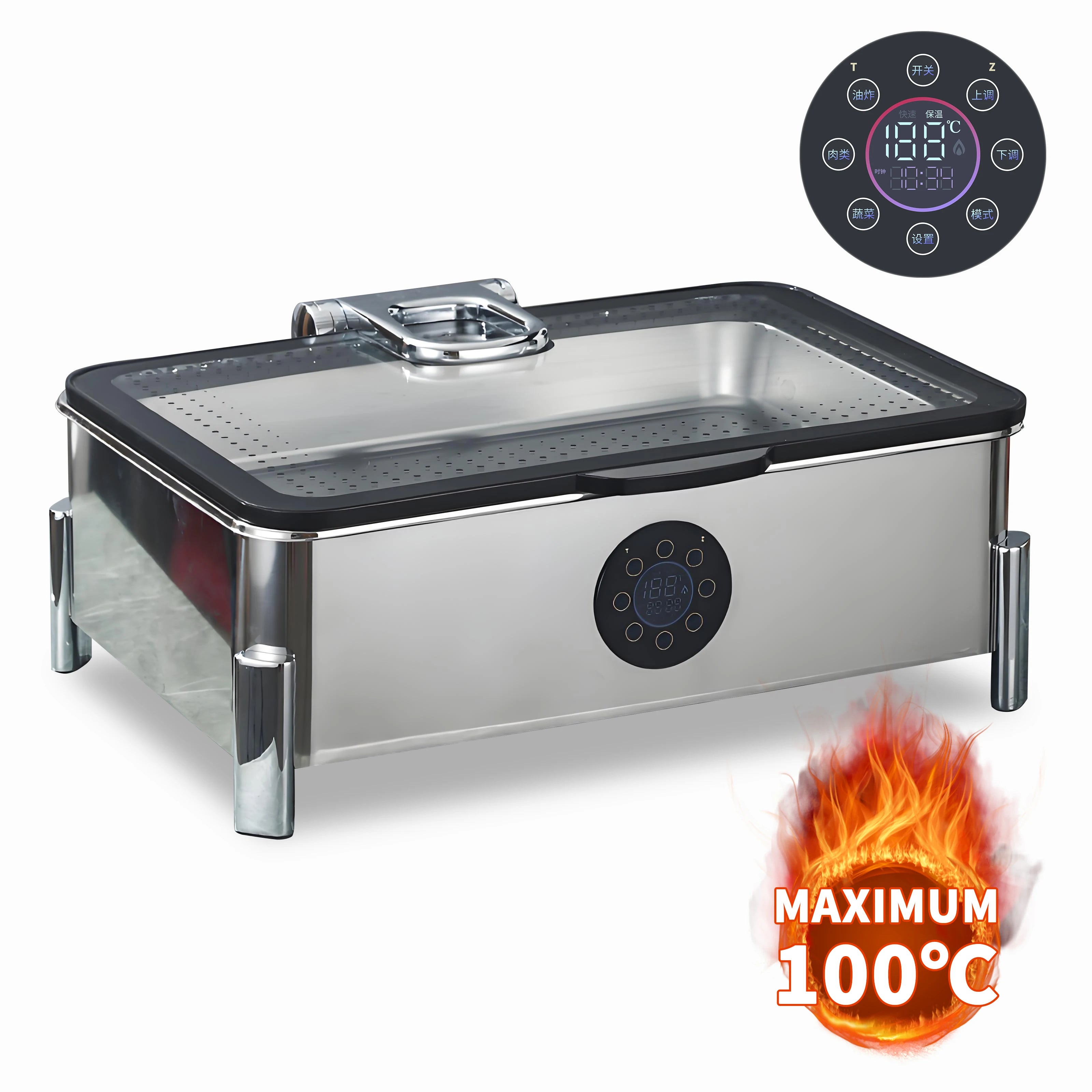 YITIAN Electric Buffet Food Warmer Set 201 Restaurant Catering Supplies Stainless Steel Serving Dishes Hotel Restaurant Electric