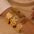 Multi-style Unisex Cuff Bangle 18k Gold Plated Stainless Steel Shell Bracelet Bangle High Quality Fashion Jewelry for Women