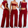 SHINBENE Women 2 Piece Solid Spandex Nylon Tracksuits Set Jogger Sweatshirt Quick Dry Workout Activewear Elastic Waist