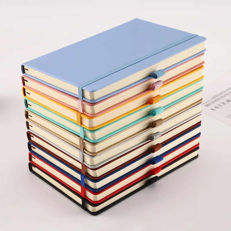 Hot Sale Leather Hardcover A5 100gsm Thread Sewing Customized Thickened Business Office Meeting Record Organizer/Planner