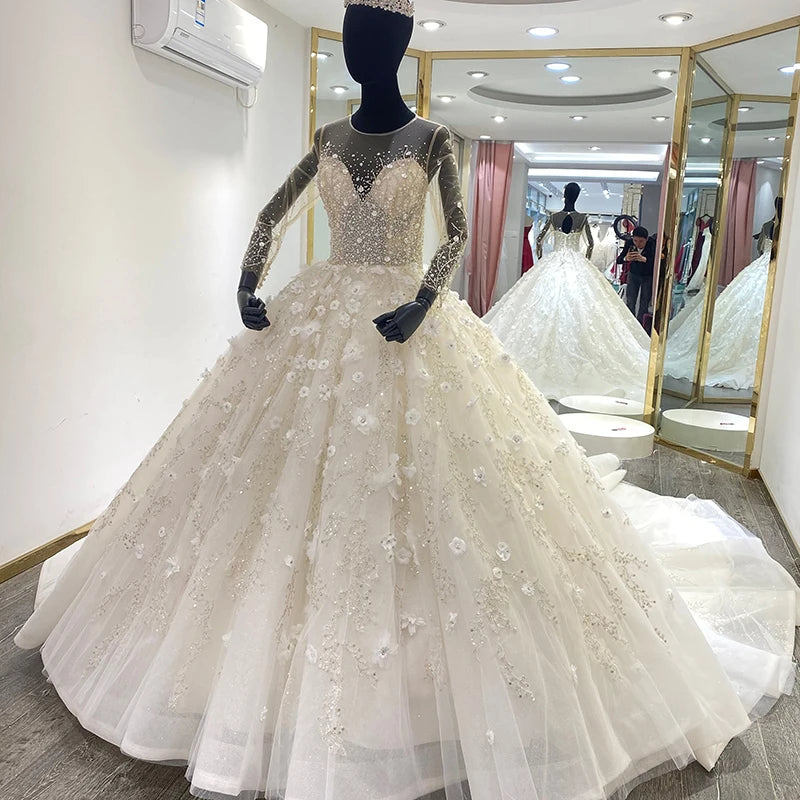 Jancember Wm008 White Illusion Appliqued Flower Bridesmaid Dresses for Women Wedding
