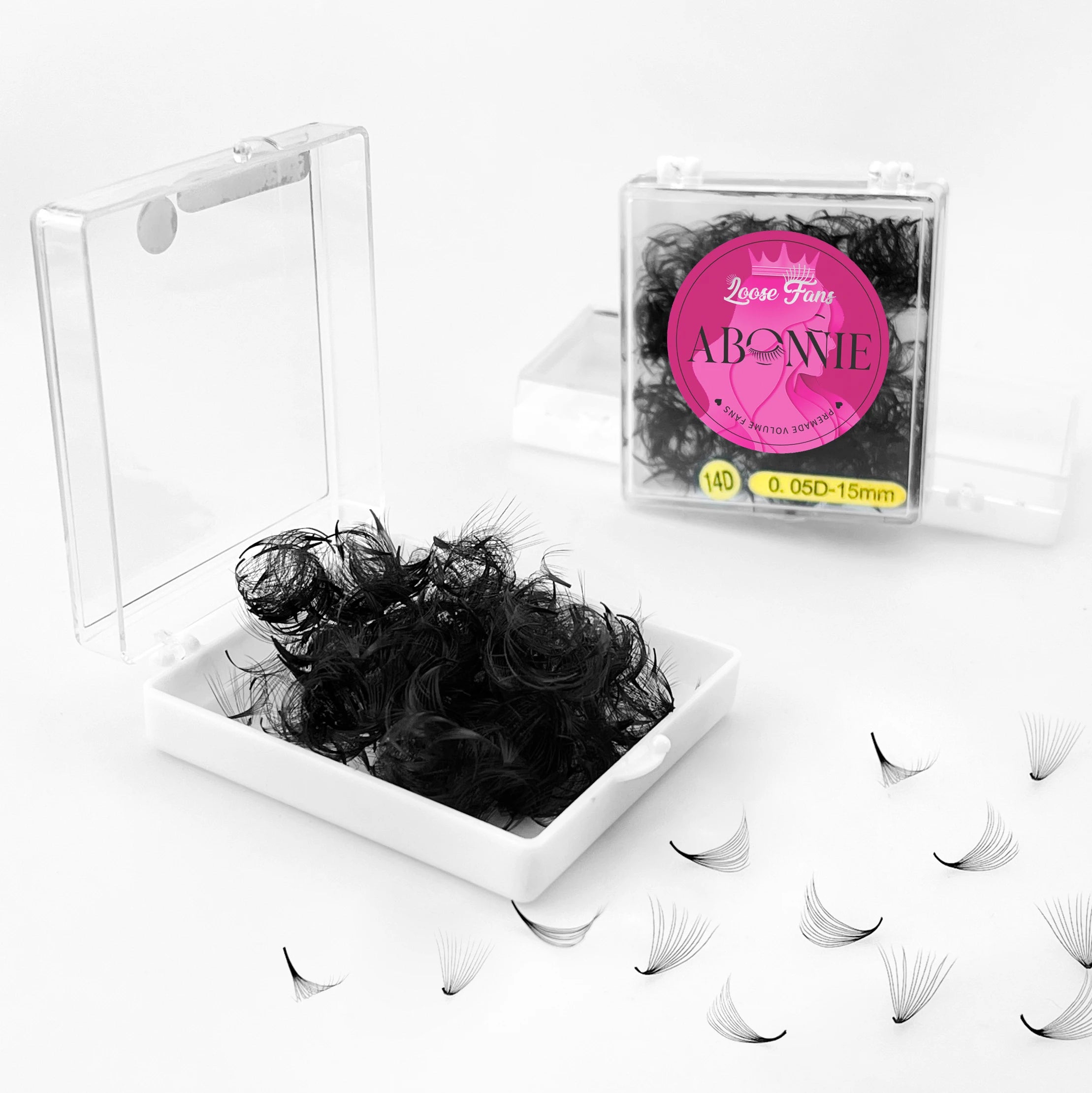 Abonnie Matte Black Mink Pro Made Fans 5D 8D 10D Russian Loose Premade Volume Fans Pointy Base Promades Lash Extension Fans