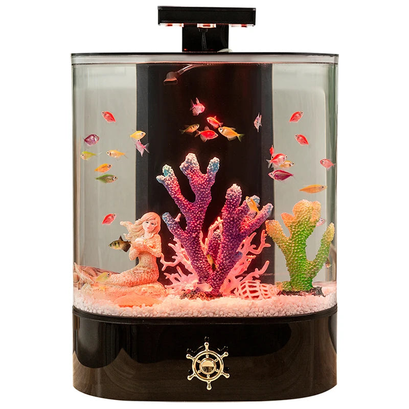 Small Square Jellyfish Ornament Acrylic Living Room Aquarium Display with Plastic Material