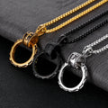 Retro Jesus Tarnish Free Street Style Stainless Steel Cross Round Circle Ring Pendant Necklace for Men Religious Jewelry
