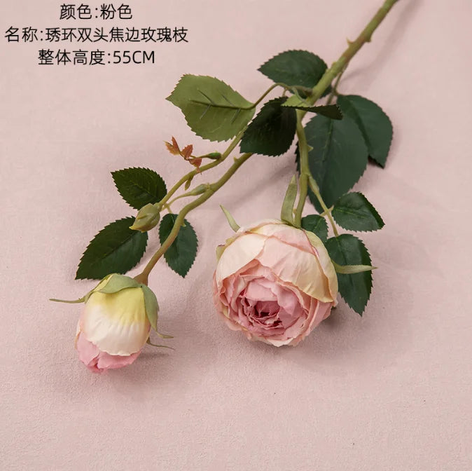Wholesale Artificial Flowers Silk Rose Smoked Flower for Wedding Decor