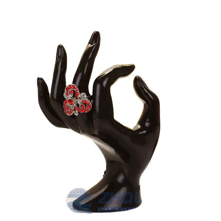 Multiple Color OK-Gestured Plastic Hand Model Rings Bracelets Jewelry Display Stand Holder Prop