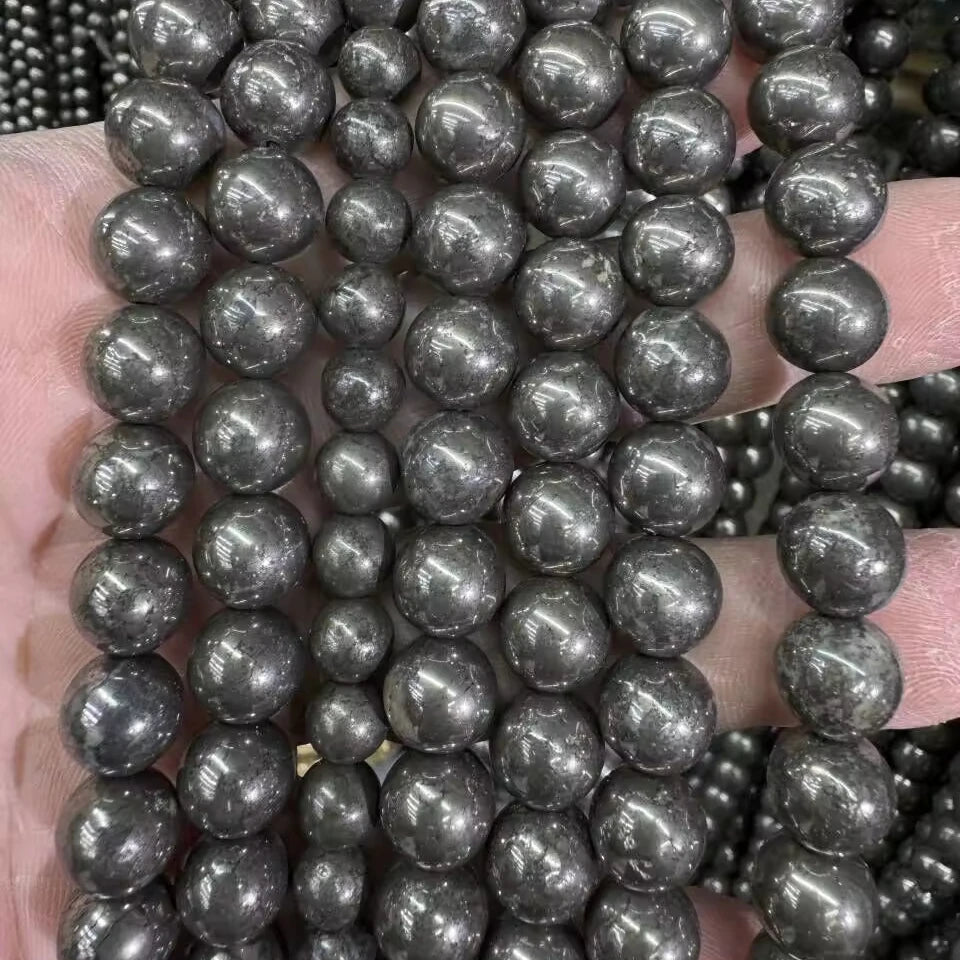 Wholesale Loose  Natural Gemstone Beads 8mm Natural Pyrite Stone Beads for Jewelry Making