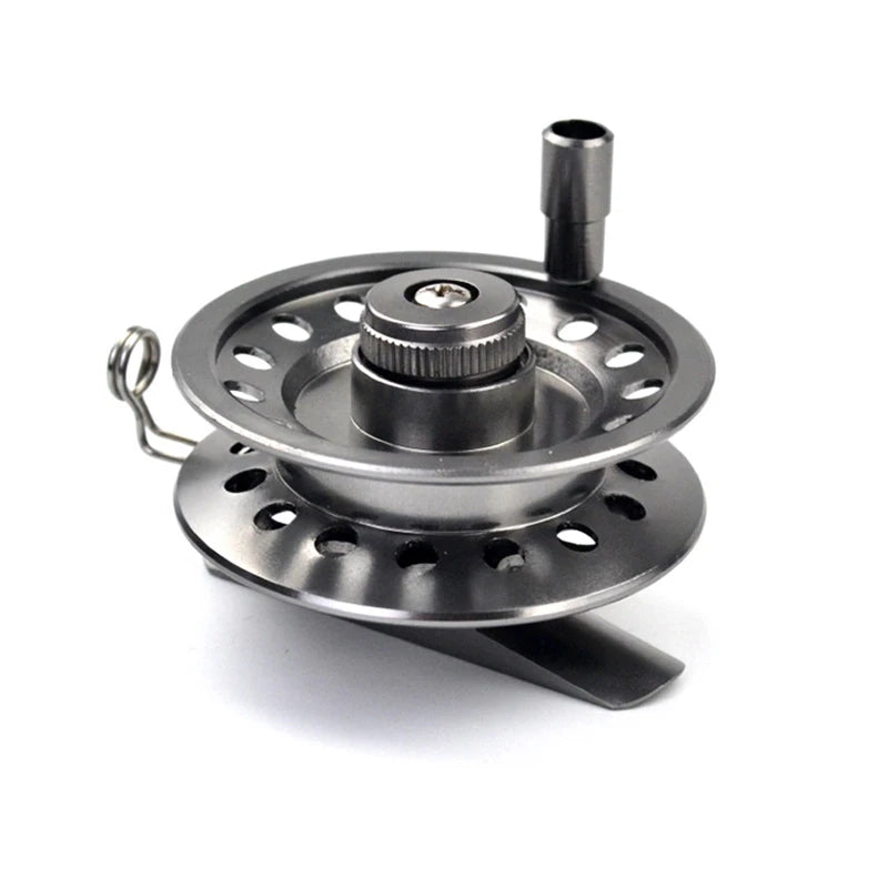 All-Metal Horizontal Ice Winter Fishing Reel Drag System for Fly Rock Fishing Hand-held Spool Wheel Line Reel for River Lake