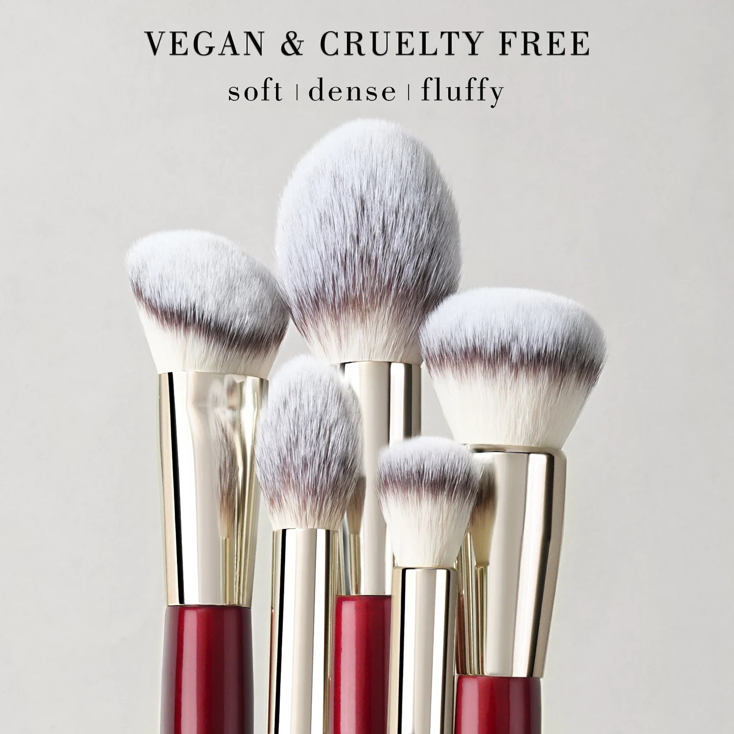 Customized Red Wood Handle Luxury Makeup Brushes 15pcs Hight Quality Vegan Synthetic Hair Glitter Powder Brush Set Private Label