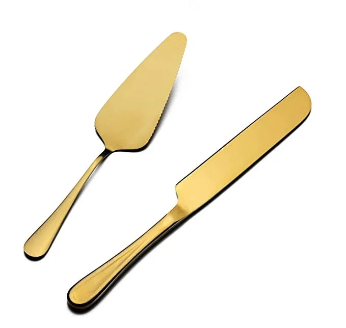 Stainless Steel Cake Serving Pie Pastry Spatula Cake Knife Server Set for Birthdays Weddings Parties and Event Black Cutlery Set