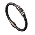 Fashion Jewelry Bracelets Stainless Steel Rope Braided Men Genuine Leather Custom Bracelets logo Gift for Father