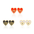 European Bohemian Fashion Accessories Devil Eye Heart Drop Earrings 18K Gold Plated Women's Jewelry Hinduism Wedding