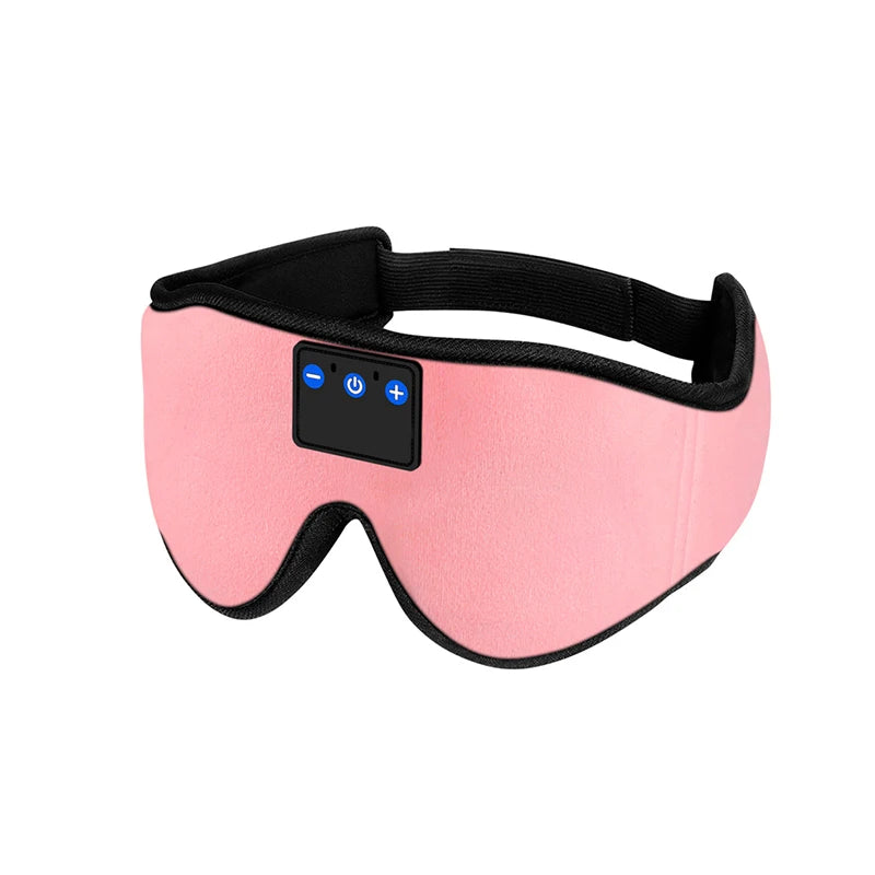 Adjustable Wireless Cotton Sleep Mask Headset with Built-in Speakers and Microphone Hands-Free for Air Travel Siesta Sleeping
