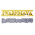 Handmade Embossed Letter Brand Purse Plate Fitting Custom logo Gold Metal Handbag Tags with Backer