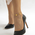 Trendy Fashionable Round Sequins Beach Anklet Adjustable Double Layer Hollow Anklet for Women and Girls