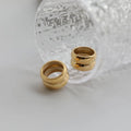 High End 18K Plain Gold Simple Double-layer Chunky Statement Rings Stainless Steel Trendy Simple Gold Plated Jewelry