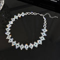 SC Korean Luxury Crystal Choker Necklace Fashion Jewelry Necklaces Fairy Temperament Bright White Crystal Beaded Necklace Women