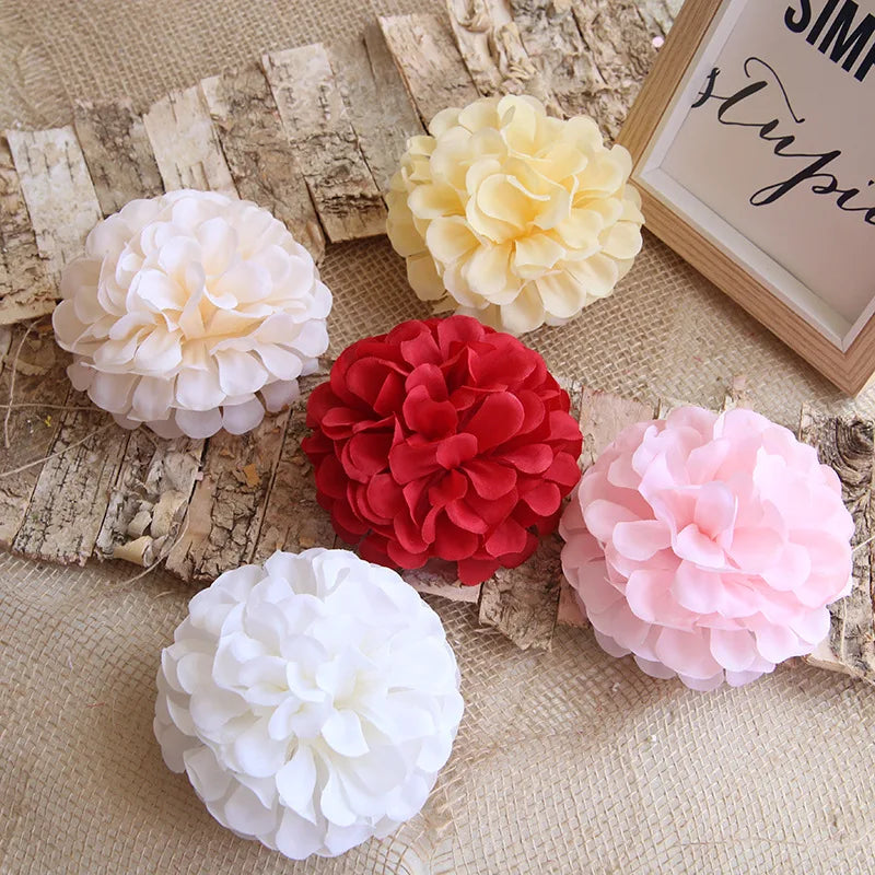 Hot Sale 10cm  Silk Carnation Flower Head Wedding Flower Wall Decoration