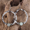 Beautiful Boho Women Jewelry  Natural  Stone Small Silver Magnetite Earring  Drop Earrings