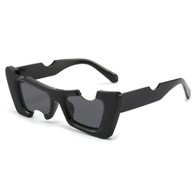 Notched Cat Eye Sunglasses 2026 New European and American Breakthrough Photography Hip Hop Sunglasses Trend Show Sunglasses