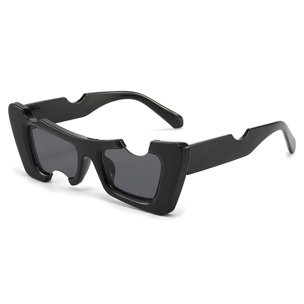 Notched Cat Eye Sunglasses 2026 New European and American Breakthrough Photography Hip Hop Sunglasses Trend Show Sunglasses