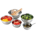 Nesting Metal Set of 5 Storage Reusable Salad Bowls Large Metal Bowls for Cooking Baking Prepping