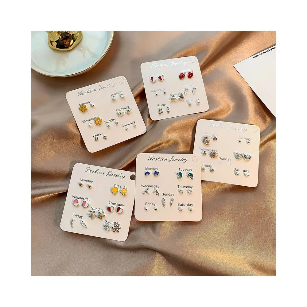 2021 Hot Sales S925 Silver Needle Micro Crystal Short Earrings Lovely Earrings Girl Jewelry