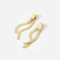 Dropshipping Double Layer Snake Chain Drop Earrings Stainless Steel 18K Gold Plated Jewelry Luxury Long Earrings for Lady