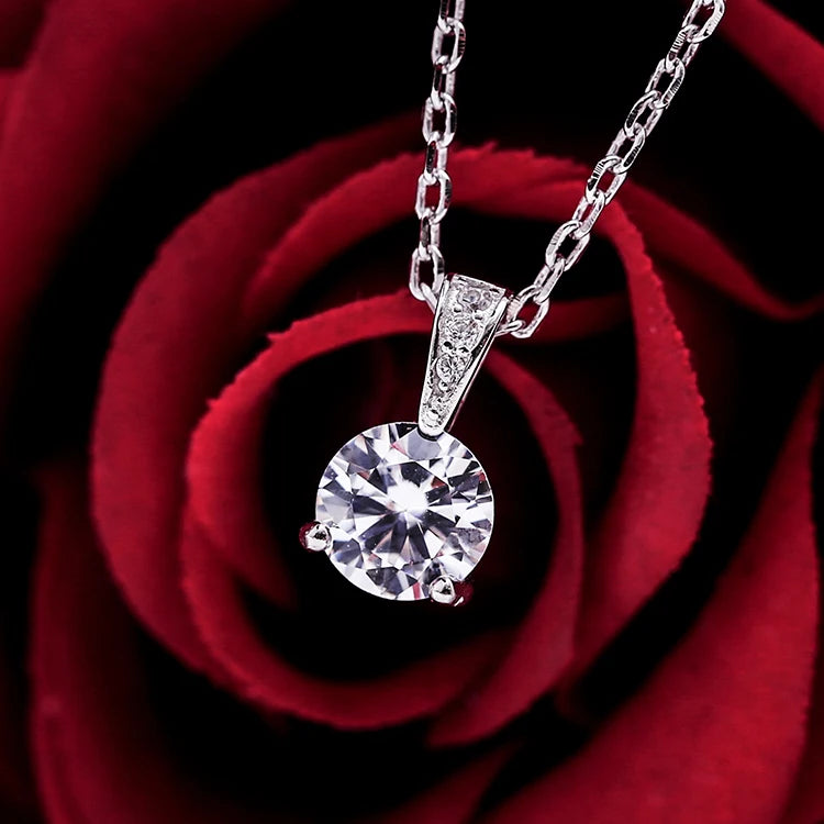 925 Sterling Silver Geometric Zircon Necklaces Pendants for Women Fashion Lady Festival Gift Jewelry