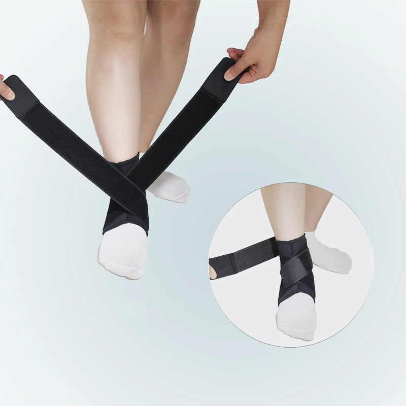 Neoprene High Elastic Comfortable Knitting Boxing Ankle Brace Support Compression Sleeve with Adjustable Straps for Sport Sprain