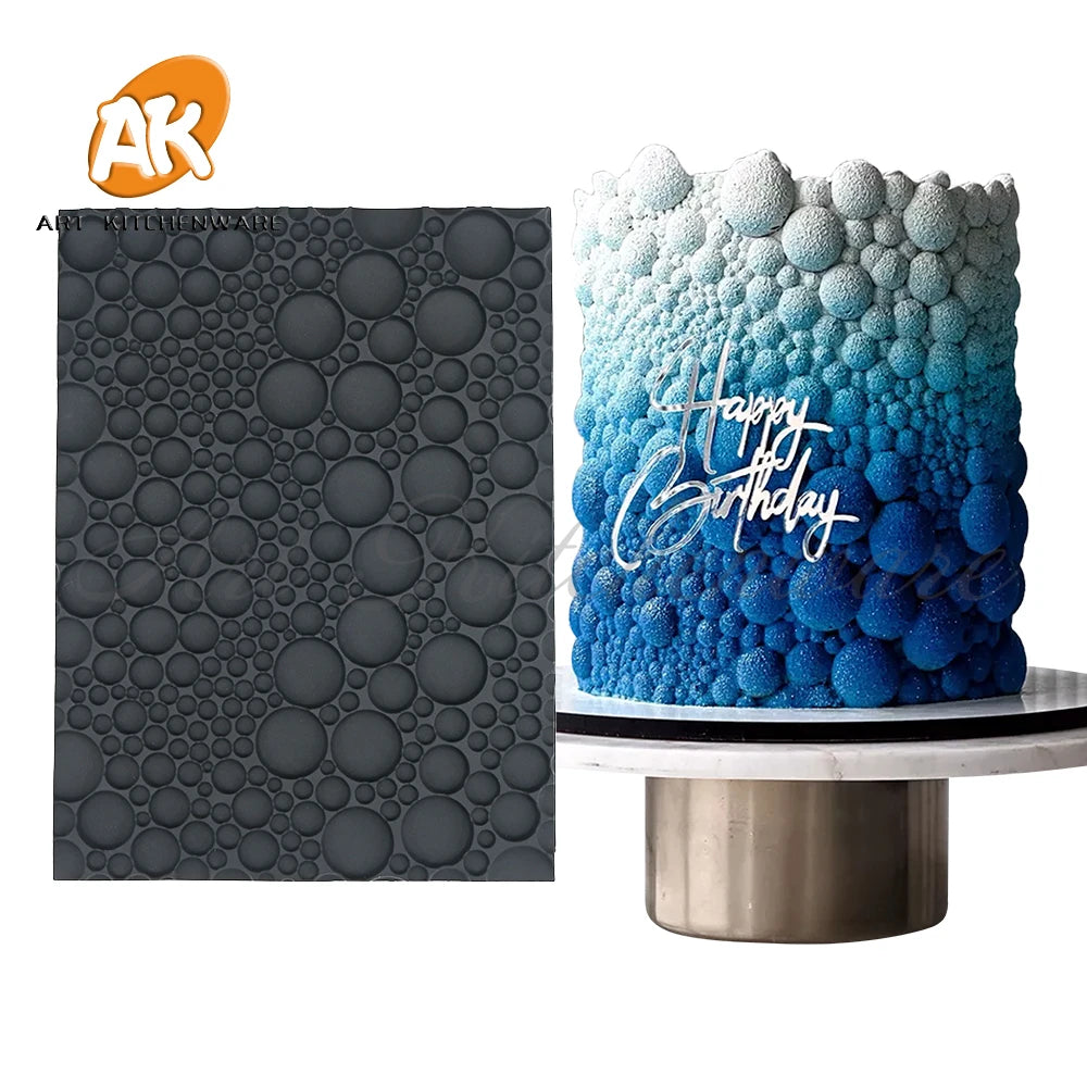 AK Pearl Bubble Silicone Mousse Cake Molds Fondant Impression Mat Bakeware Baking Pastry Mould Cake Decorating Border Lace Mats