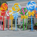 Factory Custom Giant Creative Waterproof Durable Resin Lollipop Sculptures for Outdoor Decor
