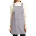 JIAHE Aprons for Women with Pockets Plus Size Comfort Cross Back No Tie Cotton Linen Apron Kit Bib