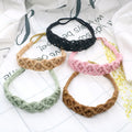 Bandas Elastics Para El Cabello Macrame Head Band/Headpiece Adult Elastic Turban Boho Solid Color Cotton Rope Macrame Hairband