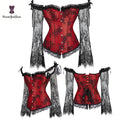 Plus Size Busty Women Daily Wearing Clothing Slimming Strapless Busier Lingerie Corset Off Shoulder Top Red XXXXXL