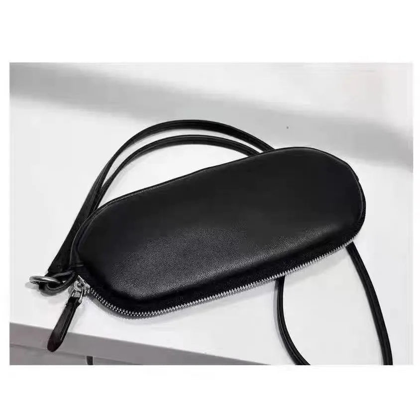 2025 New Summer Soft Stitched Simple Stylish Vacation Style Crossbody Small PU Leather Neck Bag for Women