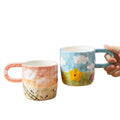 Madou New Hot Sale Ins Hand-Painted Ceramic Mug Cute Design Cloud Cup for Breakfast Oat Milk or Coffee Household Coffee Cup
