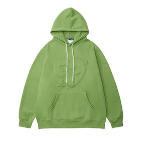 High Quality Oversized Pullover Hoodie for Men Embossed Design Hooded Collar XL Size for Autumn Season